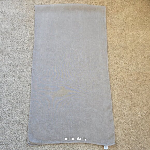 Bella Notte Hemmed Linen Scarf Tan - Picture 5 of 10
